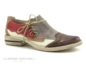 Achat chaussures Alce Shoes Femme Chaussure basse / Derby, vente Alce Shoes 8396 Gris Marron Rouge - Chaussure basse - Lacet - Z