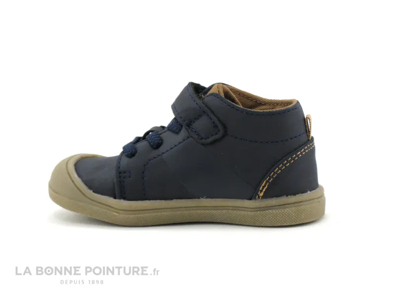 Achat chaussures Alma Planete Bébé Chaussure, vente Alma Planete FIBRINO Marine Camel - Chaussure premiers pas GARCON