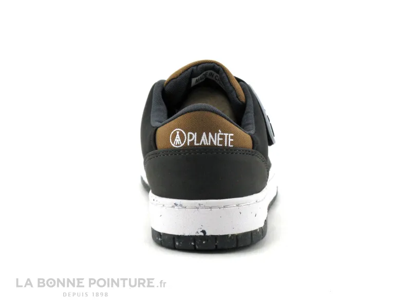 Achat chaussures Alma Planete Enfant Chaussure de ville, vente Alma Planete ZAKI Velcros - Noir - Camel - Basket enfant