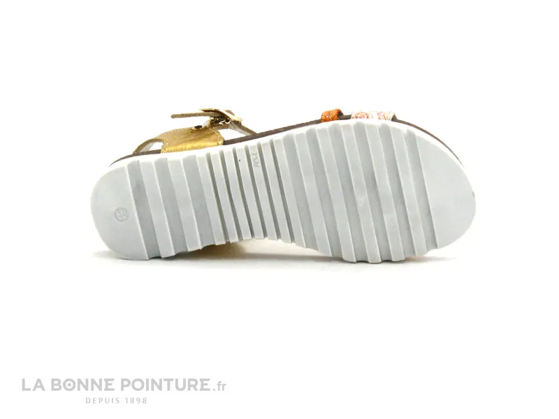 Achat chaussures Bopy Enfant Nu-pieds, vente Bopy Emerine - 1-Or Orange Fleurs - Sandale mode fille