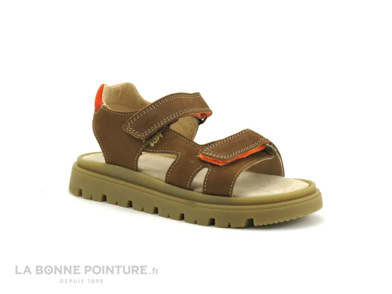 Achat chaussures Bopy Enfant Nu-pieds, vente Bopy EPIC Camel - Sandale enfant avec brides velcro