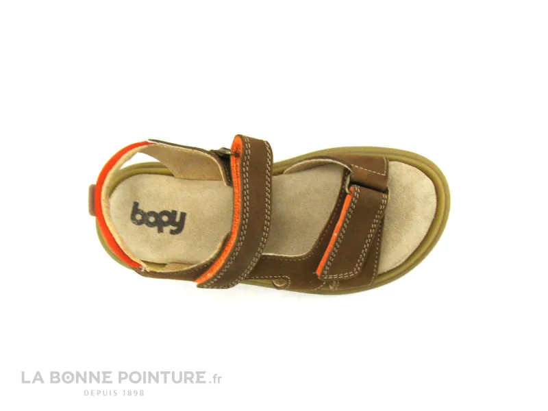 Achat chaussures Bopy Enfant Nu-pieds, vente Bopy EPIC Camel - Sandale enfant avec brides velcro