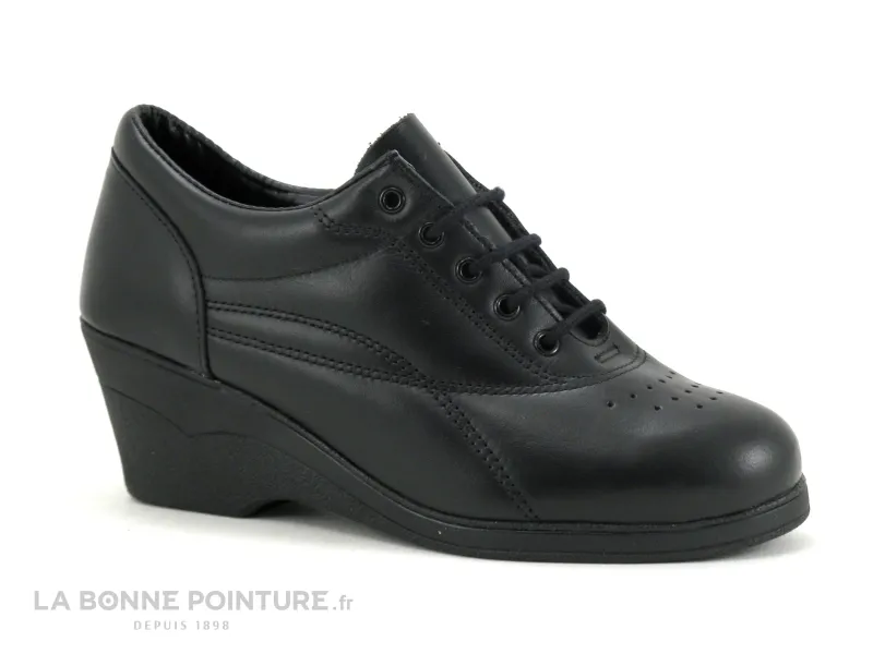 Achat chaussures Bopy Femme Chaussure basse / Derby, vente Bopy LUCIE Noir - Chaussure compensee