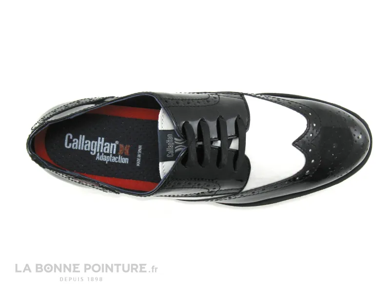 Achat chaussures Callaghan Femme Chaussure basse / Derby, vente Callaghan HAMAN 89813 Noir Blanc Verni - Derby compense