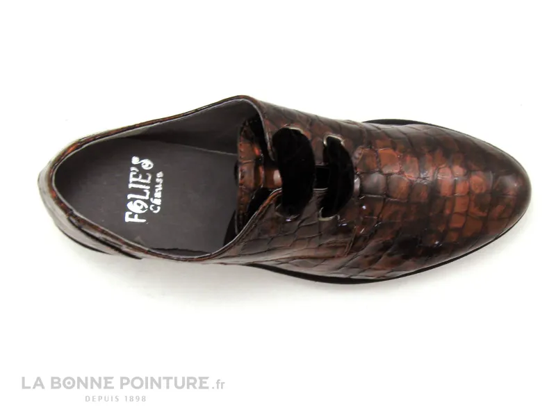 Achat chaussures Folie's Femme Chaussure basse / Derby, vente Folies DARCE Marron cuivre  - Chaussure basse crantee