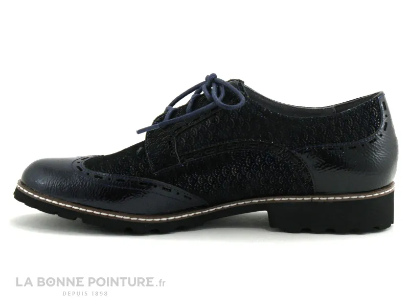 Achat chaussures Fugitive Femme Chaussure basse / Derby, vente Fugitive WEYER - Compo tapis navy - Vernis - LP5C427 Chaussure de