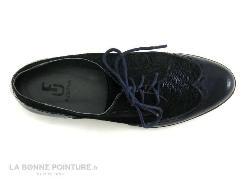 Achat chaussures Fugitive Femme Chaussure basse / Derby, vente Fugitive WEYER - Compo tapis navy - Vernis - LP5C427 Chaussure de