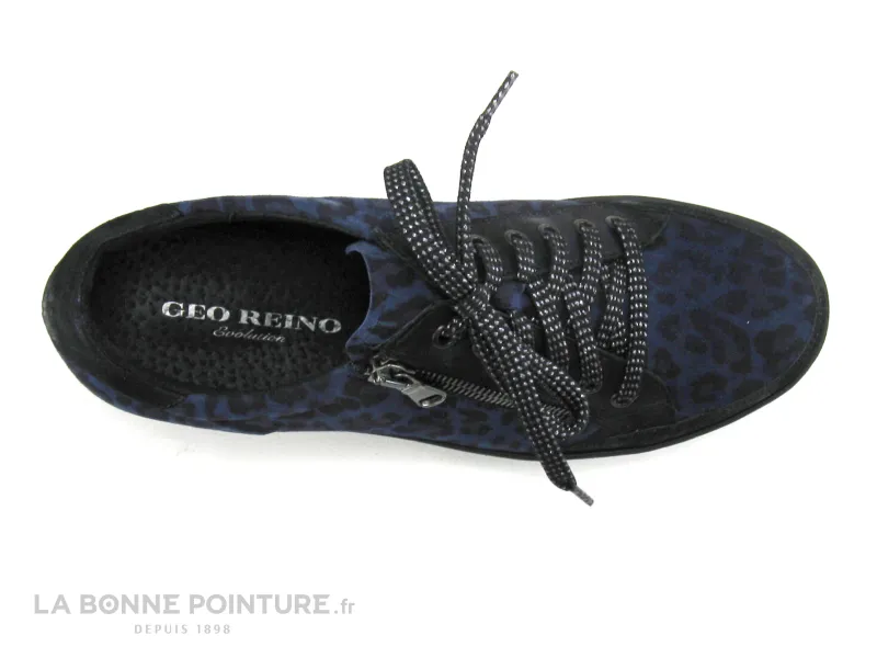 Achat chaussures Geo Reino Femme Chaussure basse / Derby, vente Geo Reino Evolution TELADOI Bleu marine Leopard - Chaussure bass