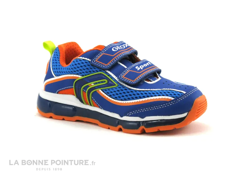 Achat chaussures Geox Enfant Basket, vente Geox ANDROID J0244C Royal Orange - Basket clignotante GARCON