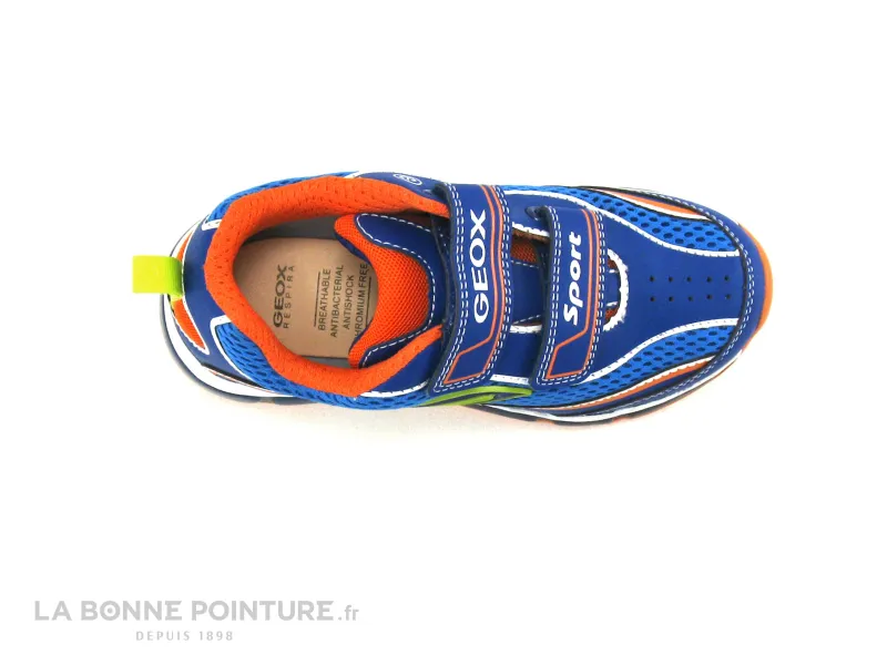 Achat chaussures Geox Enfant Basket, vente Geox ANDROID J0244C Royal Orange - Basket clignotante GARCON