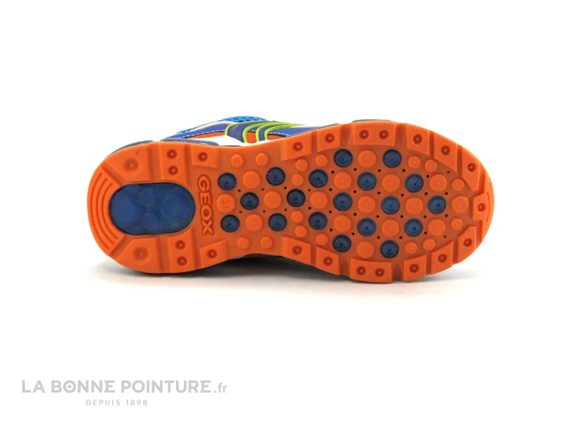 Achat chaussures Geox Enfant Basket, vente Geox ANDROID J0244C Royal Orange - Basket clignotante GARCON