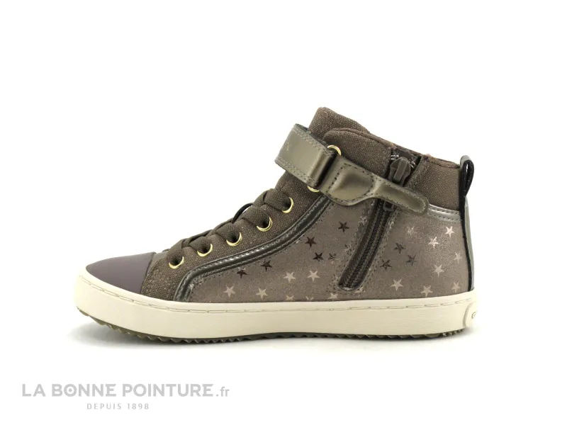 Achat chaussures Geox Enfant Botte et Bottillon, vente Geox KALISPERA smoke grey - J744GI - Basket montante fille