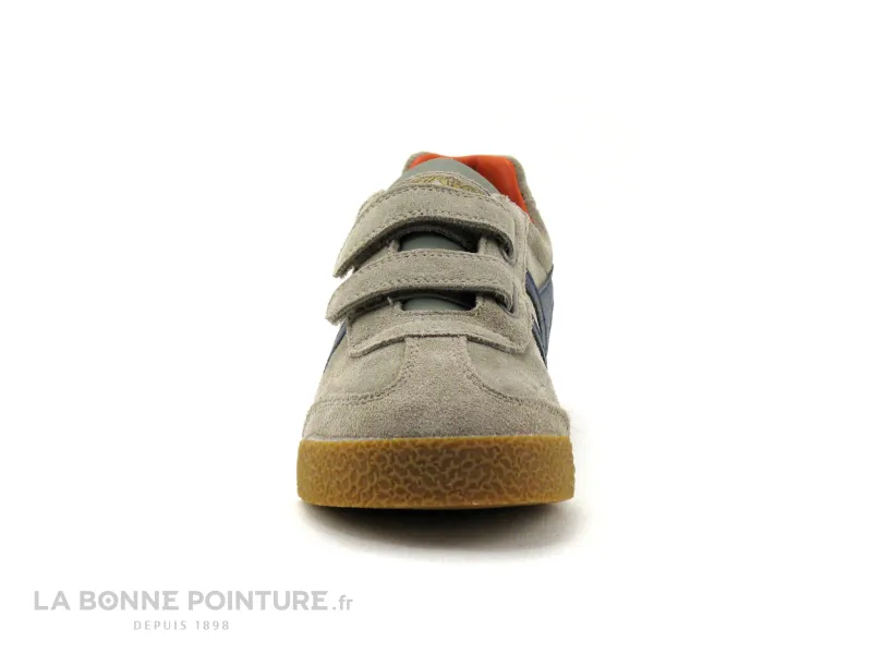 Achat chaussures Gola Enfant Chaussure de ville, vente Gola HARRIER STRAP Rhino Navy Orange - Basket grise - 2 velcros