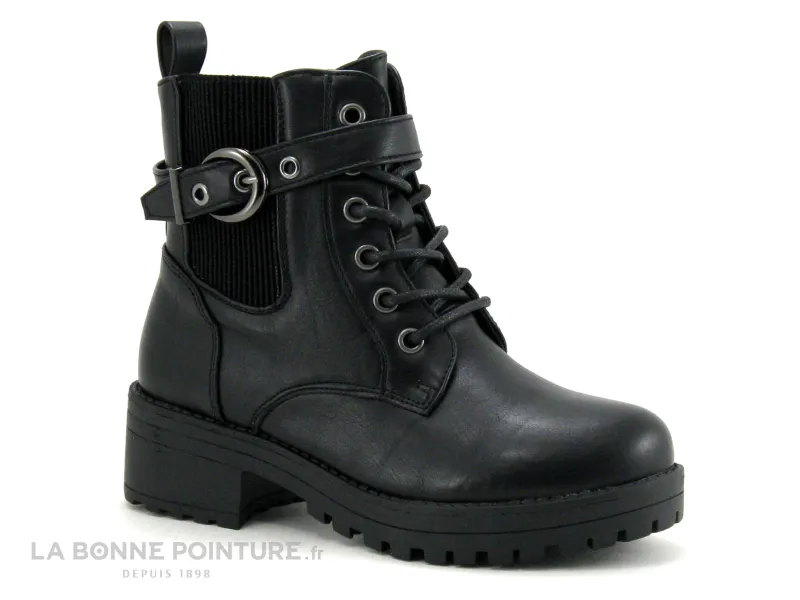 Achat chaussures Happy Bee Enfant Botte et Bottillon, vente Happy Bee B850860 Black - Boots Fille noire - Semelle epaisse et cra