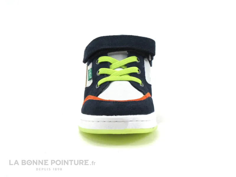 Achat chaussures Kickers Bébé Chaussure, vente Kickers BISKUIT Marine Gris Orange - Basket mode BEBE