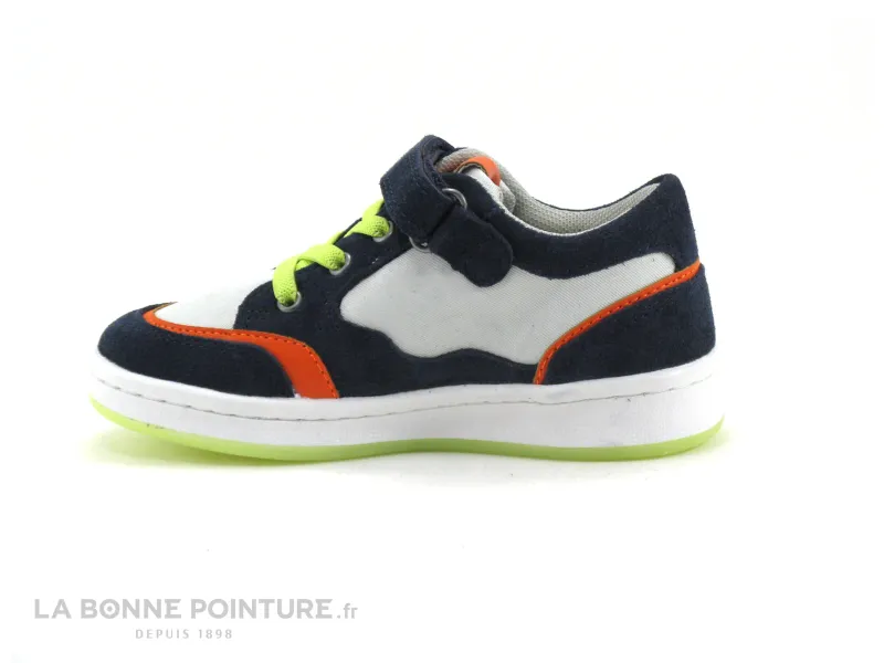 Achat chaussures Kickers Bébé Chaussure, vente Kickers BISKUIT Marine Gris Orange - Basket mode BEBE