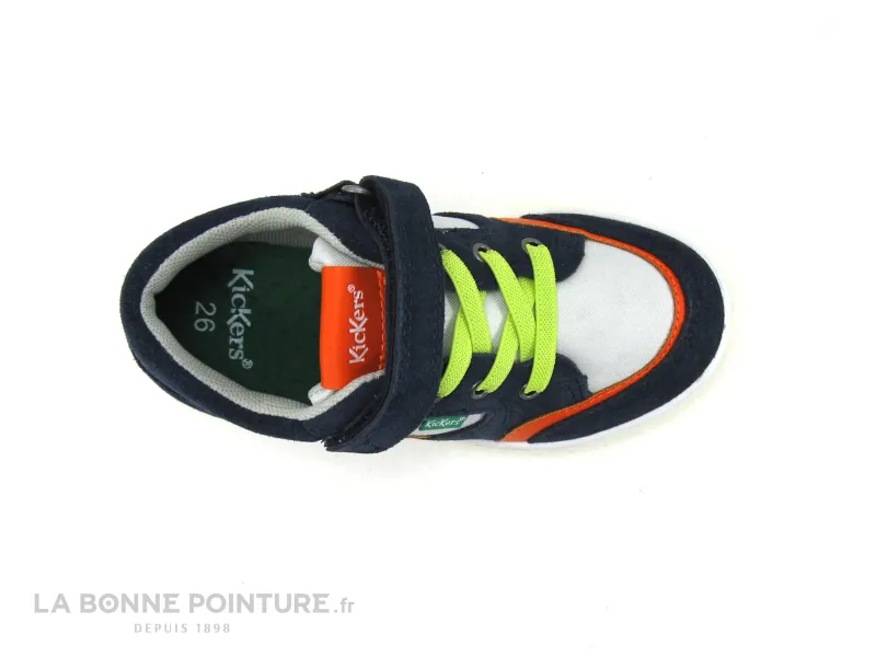 Achat chaussures Kickers Bébé Chaussure, vente Kickers BISKUIT Marine Gris Orange - Basket mode BEBE