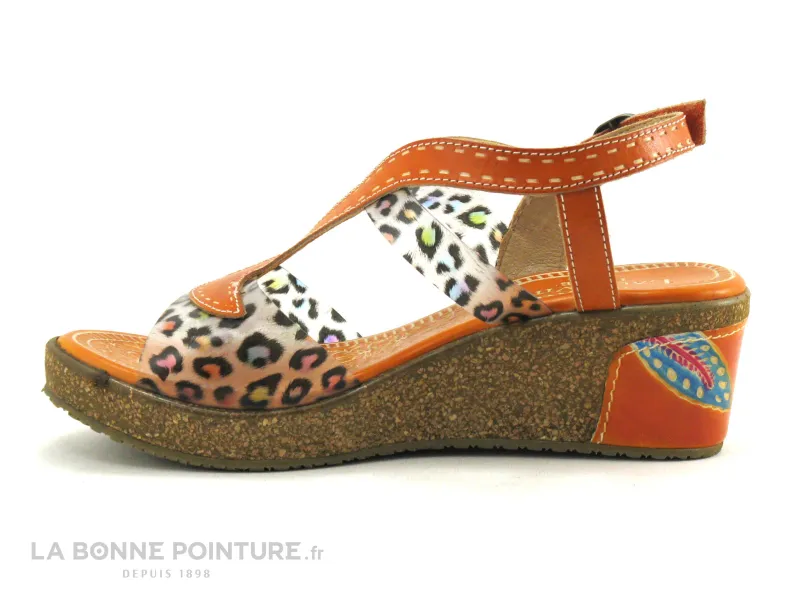 Achat chaussures Laura Vita Femme Sandale et Nu-pieds, vente Laura Vita HACKEO 06 Orange - Transparent - Nu-pieds compense