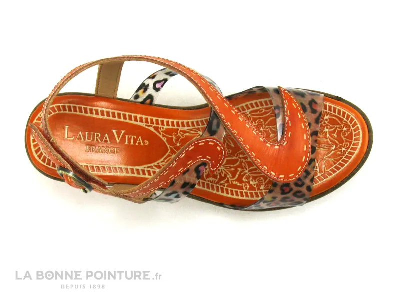 Achat chaussures Laura Vita Femme Sandale et Nu-pieds, vente Laura Vita HACKEO 06 Orange - Transparent - Nu-pieds compense