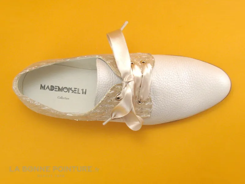 Achat chaussures Mademoisel H Femme Chaussure basse / Derby, vente Mademoisel H 8268 - Blanc casse - Beige - Derbi Femme