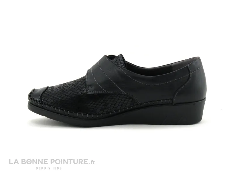 Achat chaussures Moran's Femme Chaussure basse / Derby, vente Morans KAPOLINE Noir - Chaussure compensee Femme - Bride velc