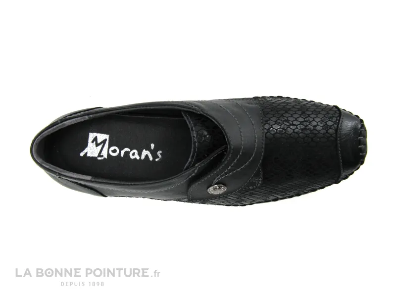 Achat chaussures Moran's Femme Chaussure basse / Derby, vente Morans KAPOLINE Noir - Chaussure compensee Femme - Bride velc