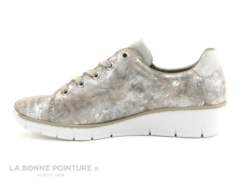 Achat chaussures Rieker Femme Chaussure basse / Derby, vente Rieker 53715-90 - Gris - Rose metallic - Basket mode Femme