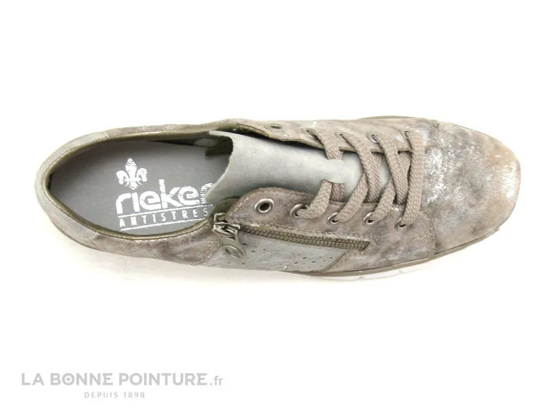 Achat chaussures Rieker Femme Chaussure basse / Derby, vente Rieker 53715-90 - Gris - Rose metallic - Basket mode Femme