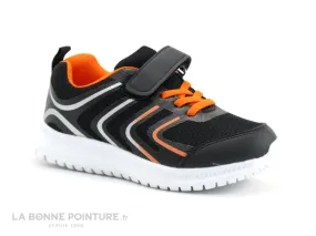 Achat chaussures Run Away Enfant Basket, vente Run Away FAUSTIN - Noir - Orange - Basket enfant lacet elastique