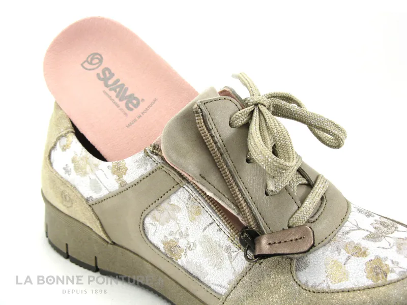 Achat chaussures Suave Femme Chaussure basse / Derby, vente Suave Nancy 10504T Granola Stone Prairie - Basket beige Femme