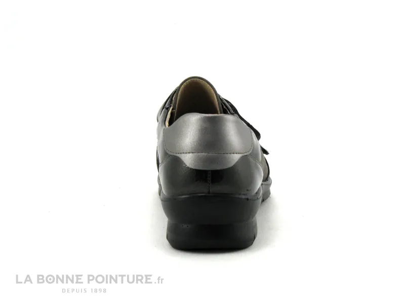 Achat chaussures Sweet R Femme Chaussure basse / Derby, vente Sweet R DUDULE Anthracite verni - Chaussure basse avec 2 velcros