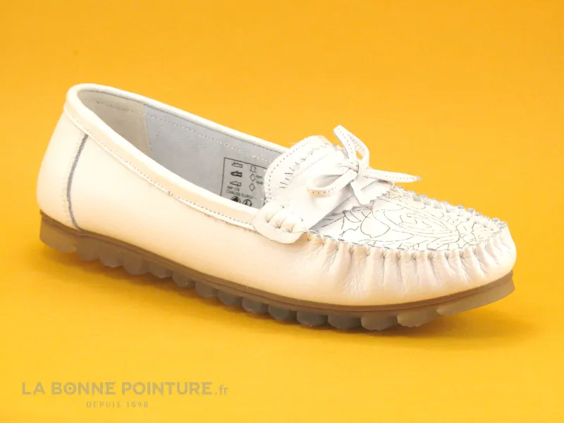 Achat chaussures Sweet R Femme Chaussure basse / Derby, vente Sweet R MERIOTA Blanc - Mocassin Femme cuir blanc