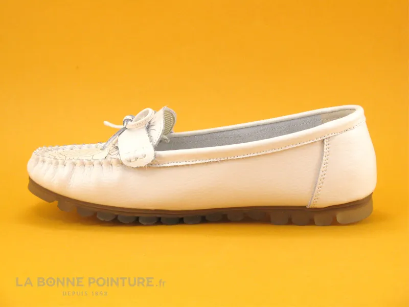 Achat chaussures Sweet R Femme Chaussure basse / Derby, vente Sweet R MERIOTA Blanc - Mocassin Femme cuir blanc