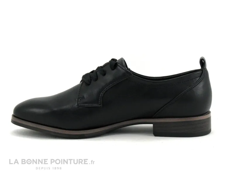 Achat chaussures Tamaris Femme Chaussure basse / Derby, vente Tamaris 1-23204-41 Black matt - Chaussure derby noire - Femme