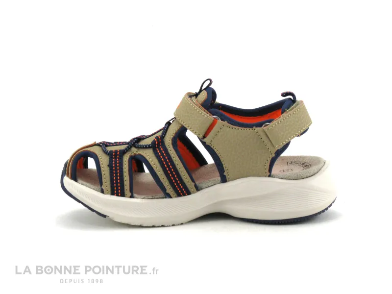 Achat chaussures Wipop Enfant Nu-pieds, vente Wipop LUZANE Beige Marine Orange - Sandale sport GARCON