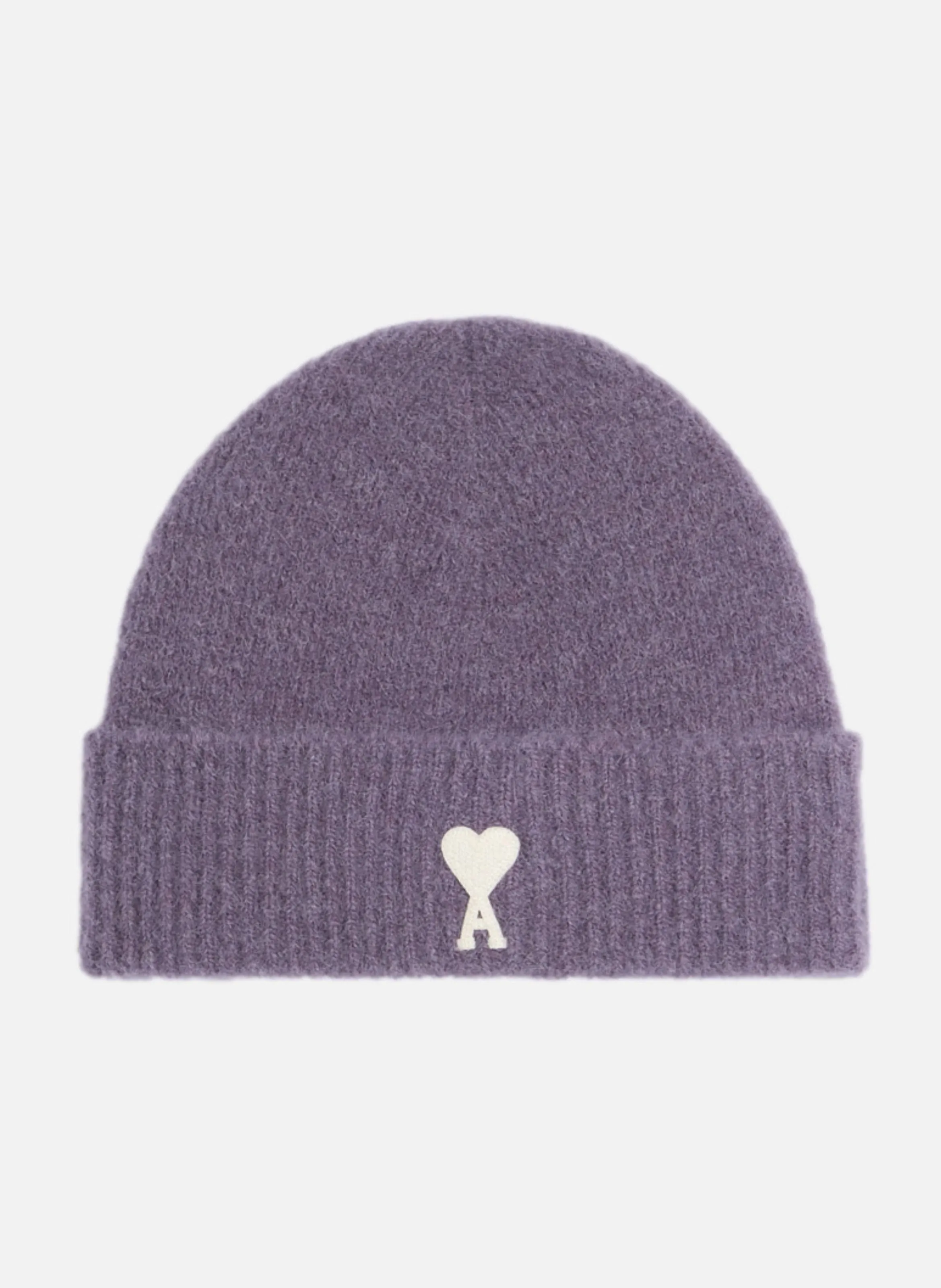 AMI PARIS  Bonnet ami de coeur ecru unisexe - Violet