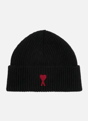 AMI PARIS  Bonnet ami de coeur rouge unisexe - Noir