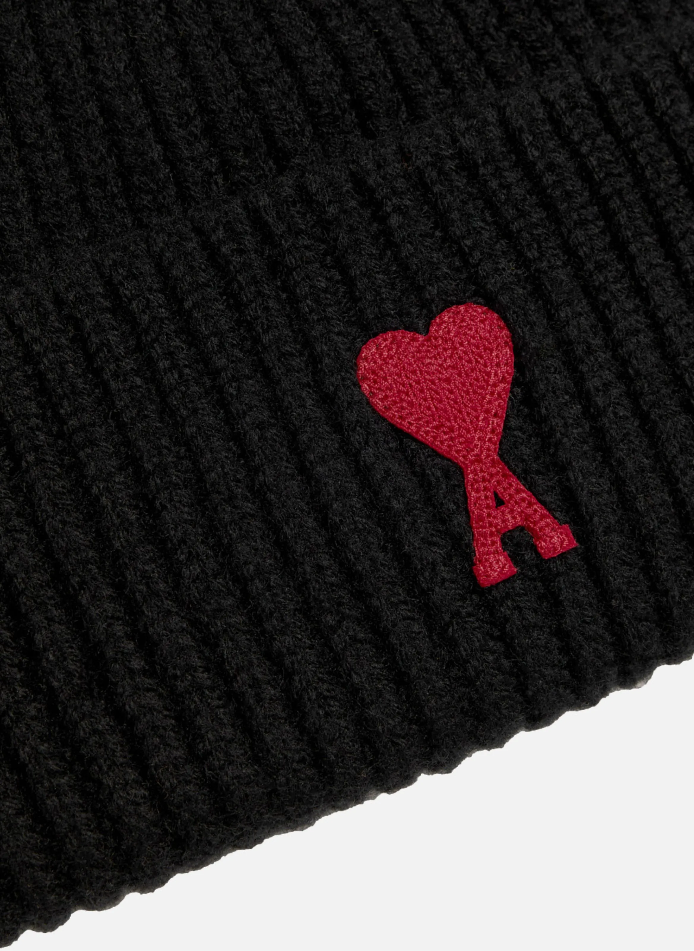 AMI PARIS  Bonnet ami de coeur rouge unisexe - Noir