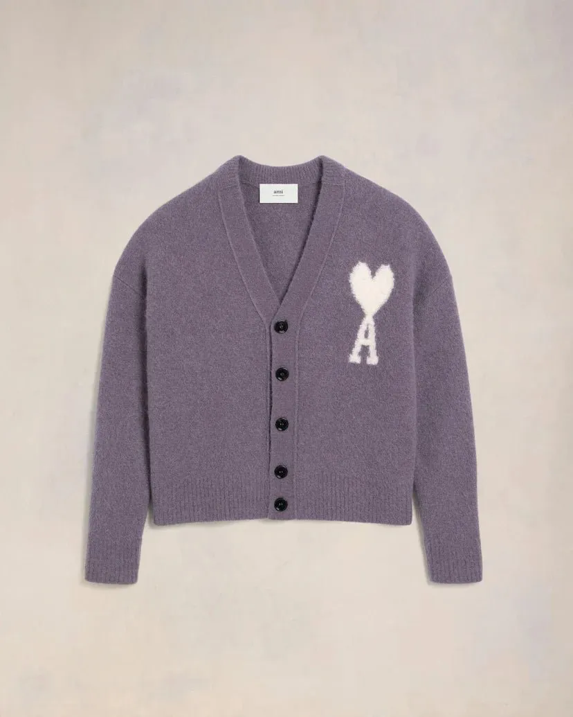 Ami Paris - Cardigan col V Ami de Cur - Lilas