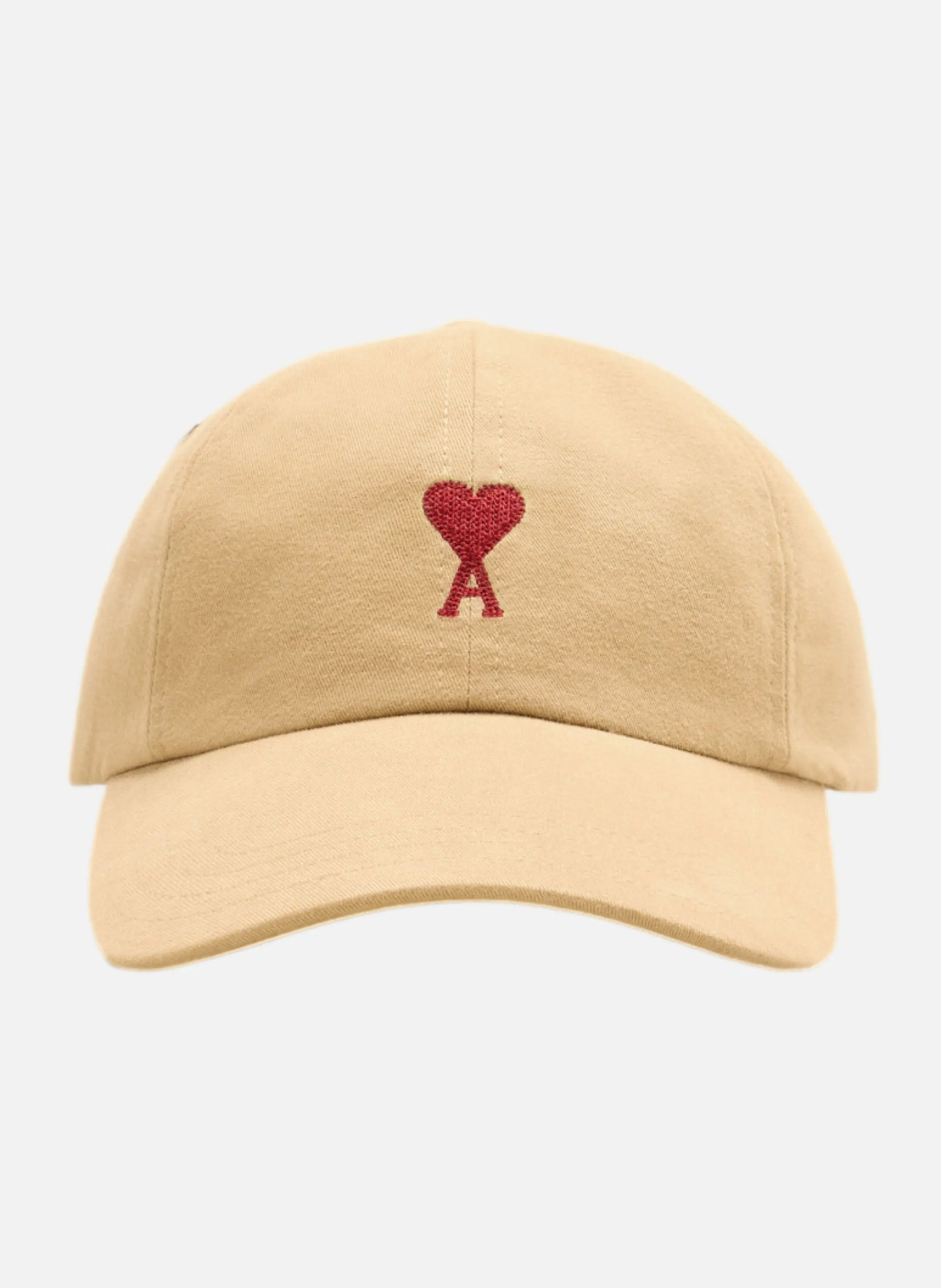 AMI PARIS  Casquette broderie ami de coeur rouge unisexe - Beige