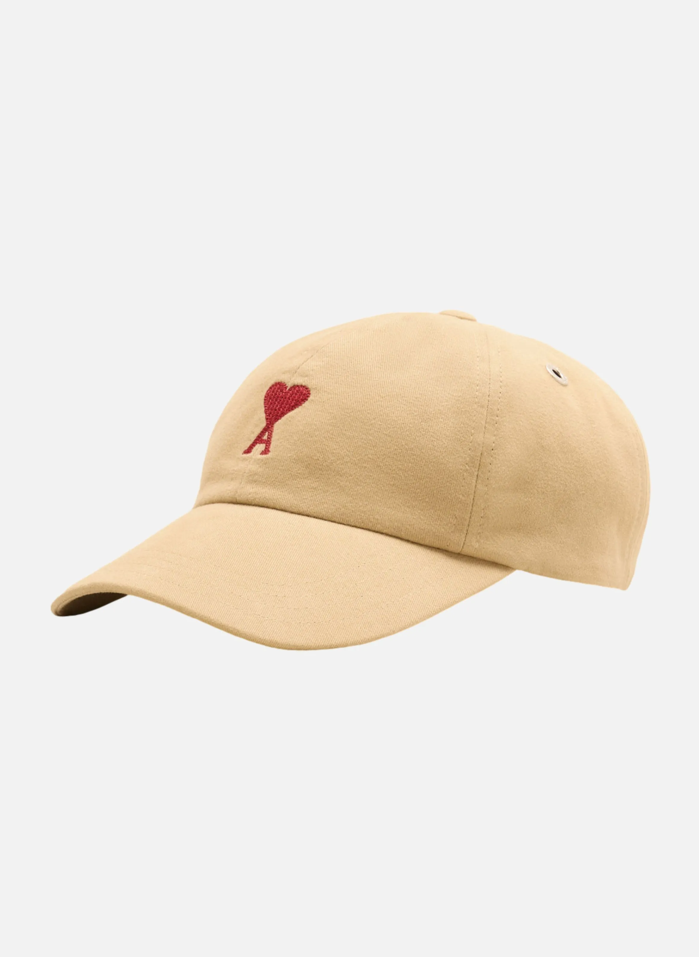 AMI PARIS  Casquette broderie ami de coeur rouge unisexe - Beige