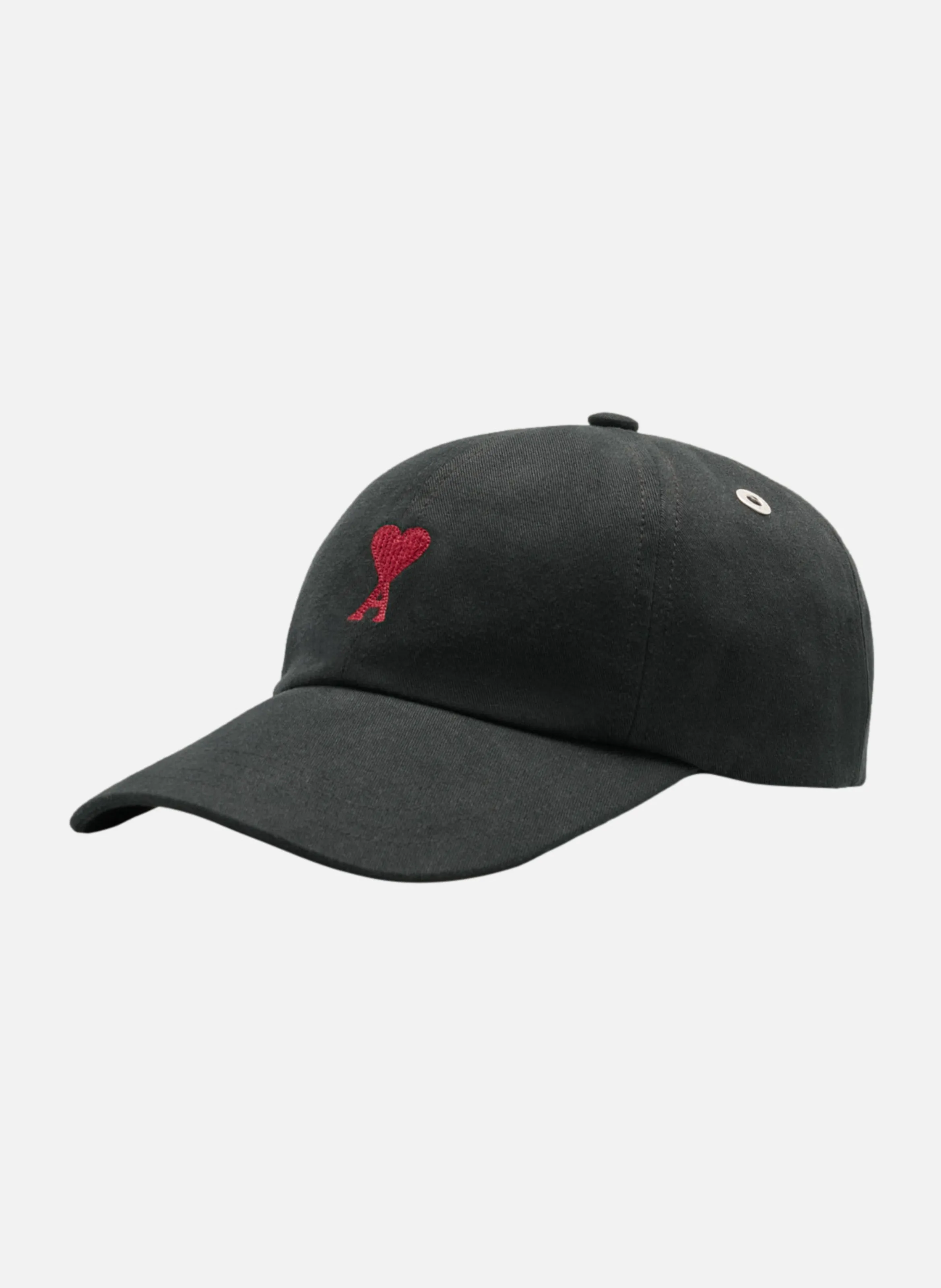 AMI PARIS  Casquette broderie ami de coeur rouge unisexe - Noir