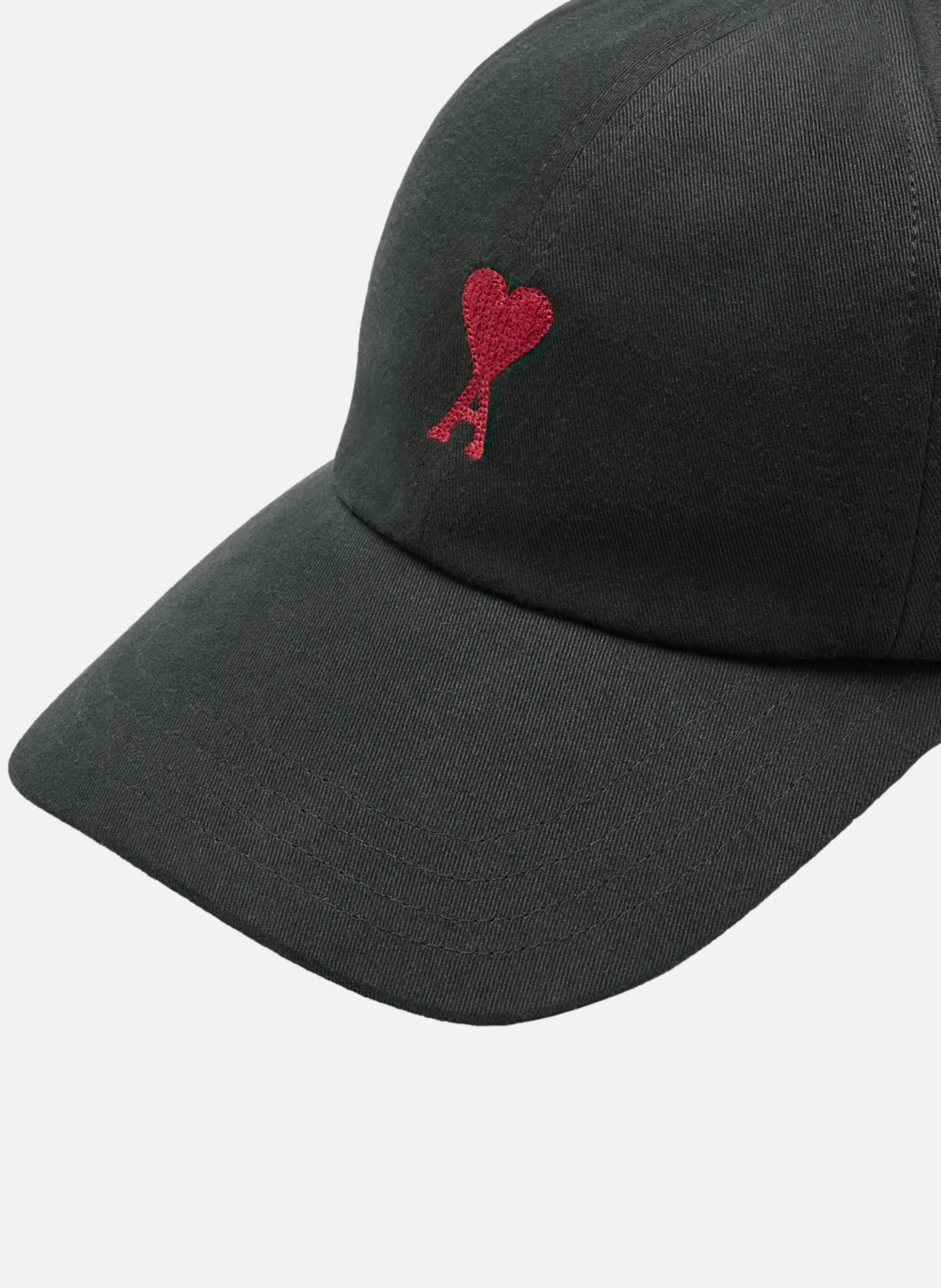 AMI PARIS  Casquette broderie ami de coeur rouge unisexe - Noir