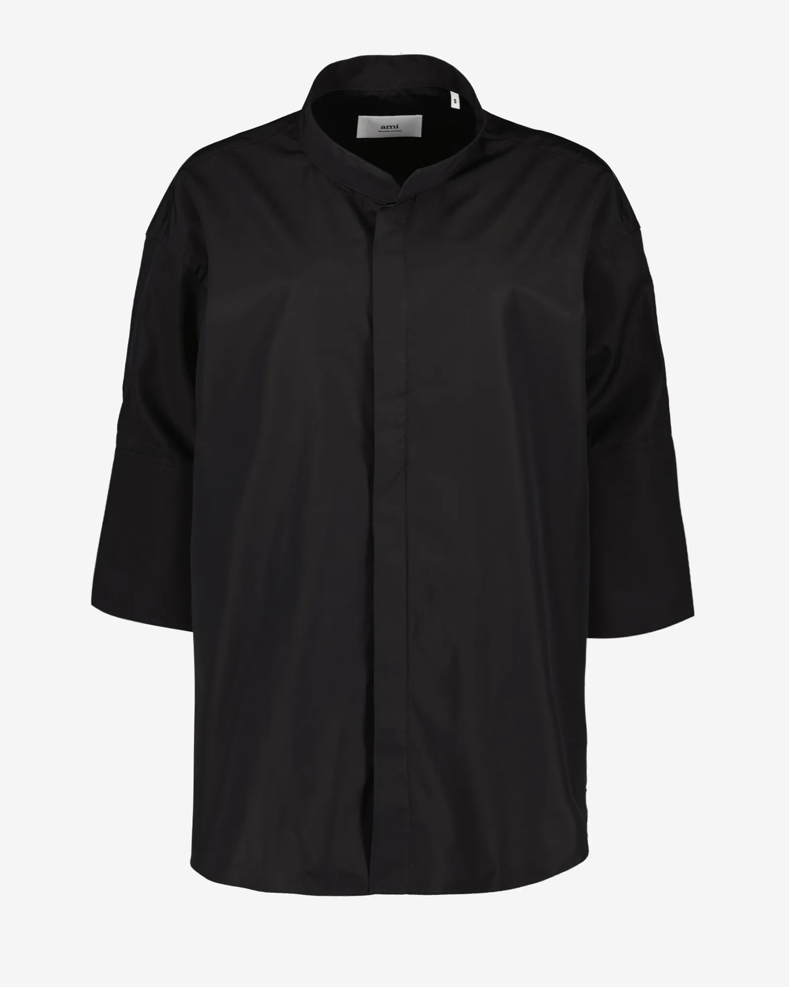 AMI PARIS Chemise Oversize En Coton Noir