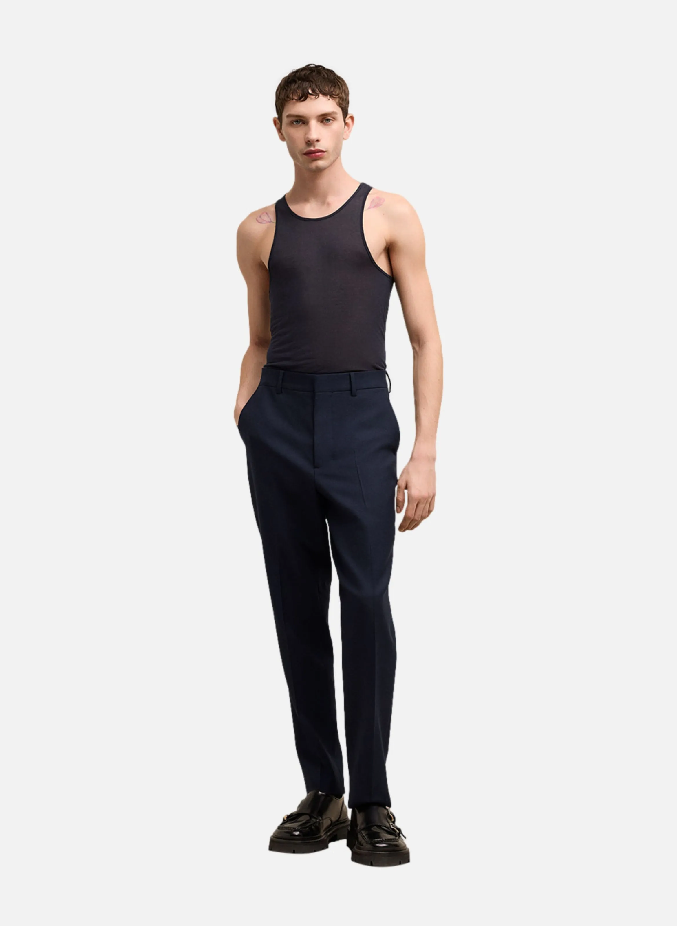 AMI PARIS  Pantalon cigarette - Bleu