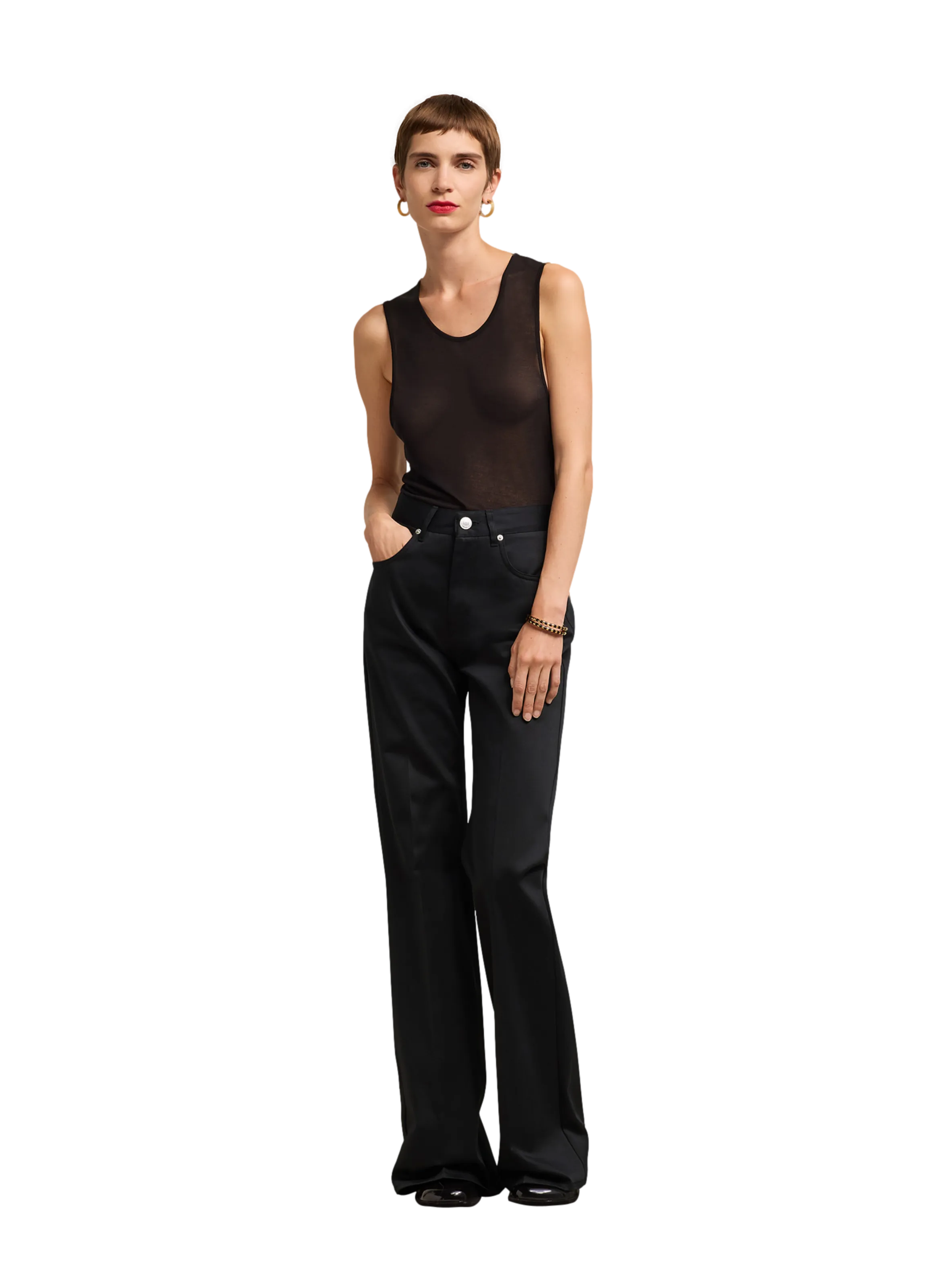 AMI PARIS  Pantalon flare fit - Noir