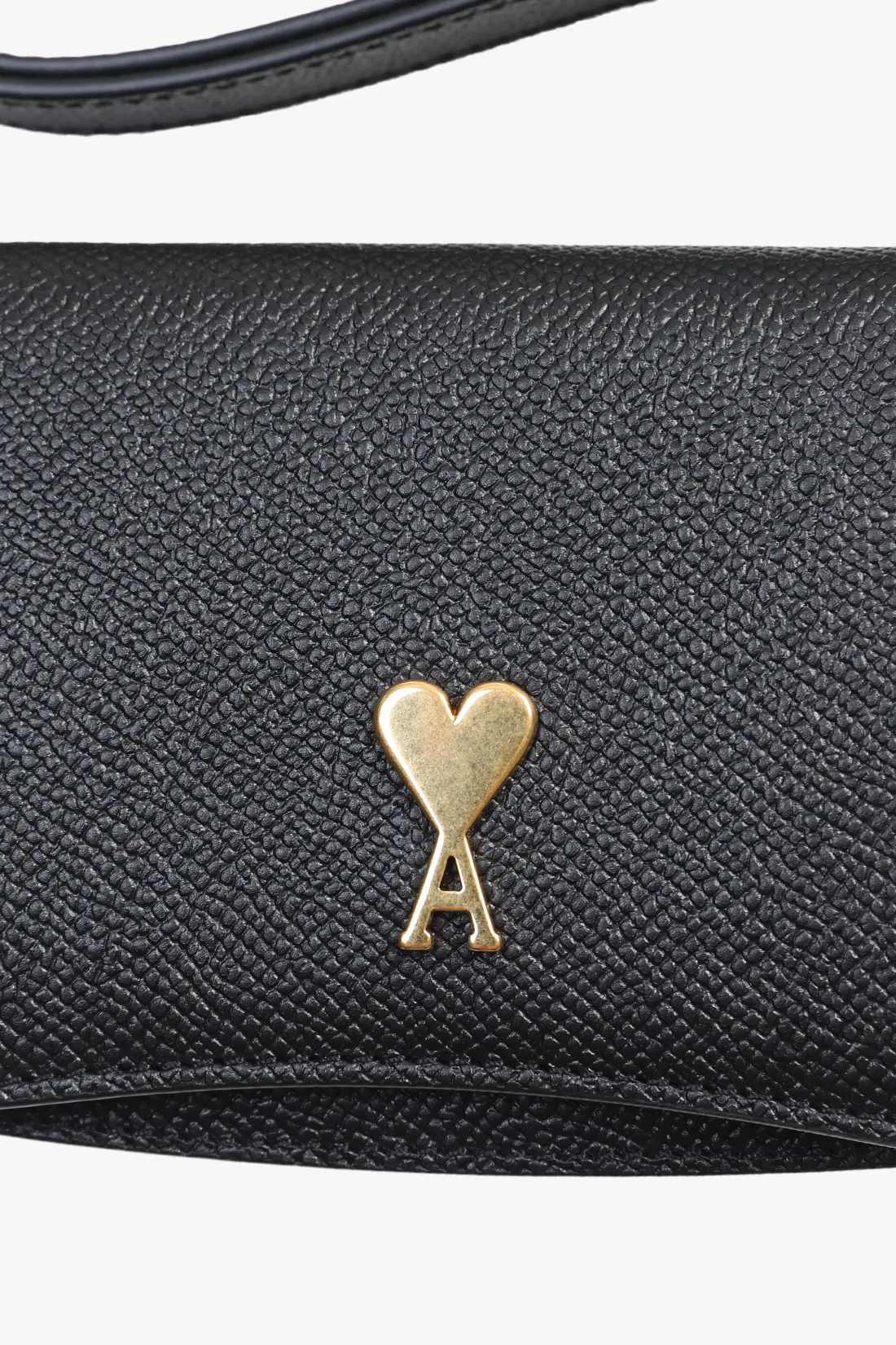 Ami Paris paris strap card Black/vibrated brass - GRADUATE STORE