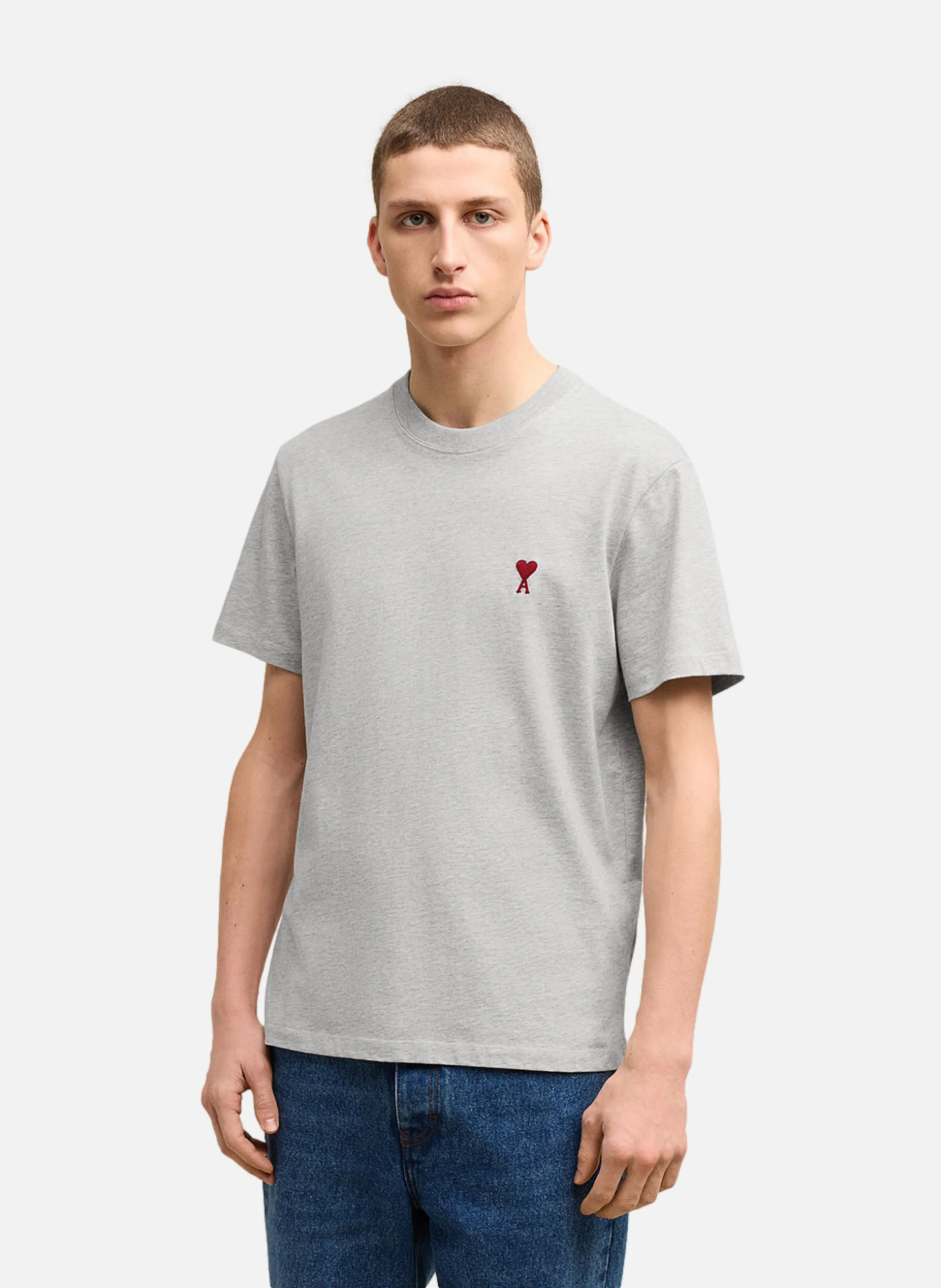 AMI PARIS  T-shirt ami de coeur rouge unisexe - Gris