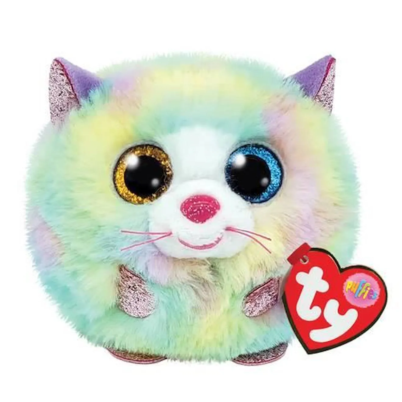 Animaux en peluche - TY - Heather le chat - Mixte - Jaune - Intérieur vert - Ty