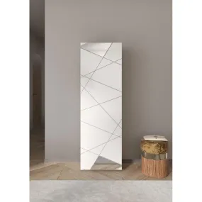 Armoire de couloir Villaricca 1 Porte blanc serigraphie Miroir  | 3 Suisses